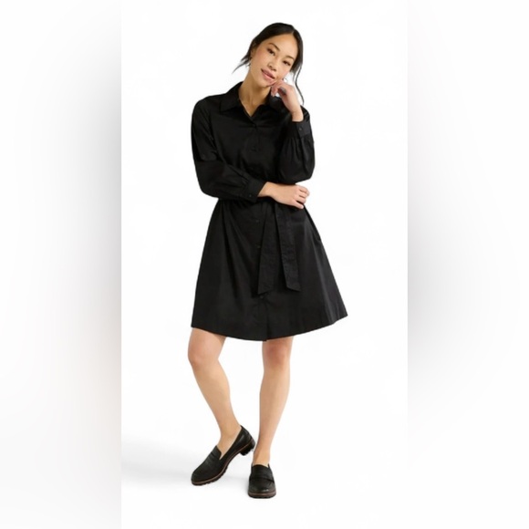 Chic Black Belted Mini Dress - Picture 2 of 8